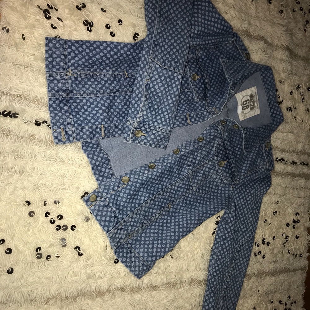 Printed denim jacket worn once